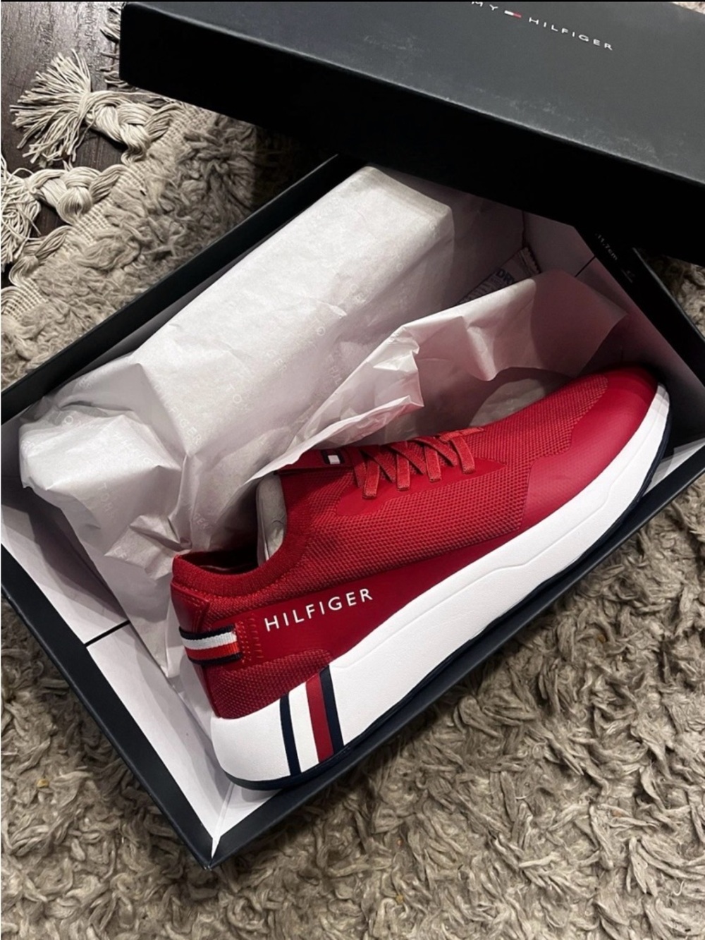 Tommy Hilfiger Womens’ Red Mesh Casual Sneakers Size 10W